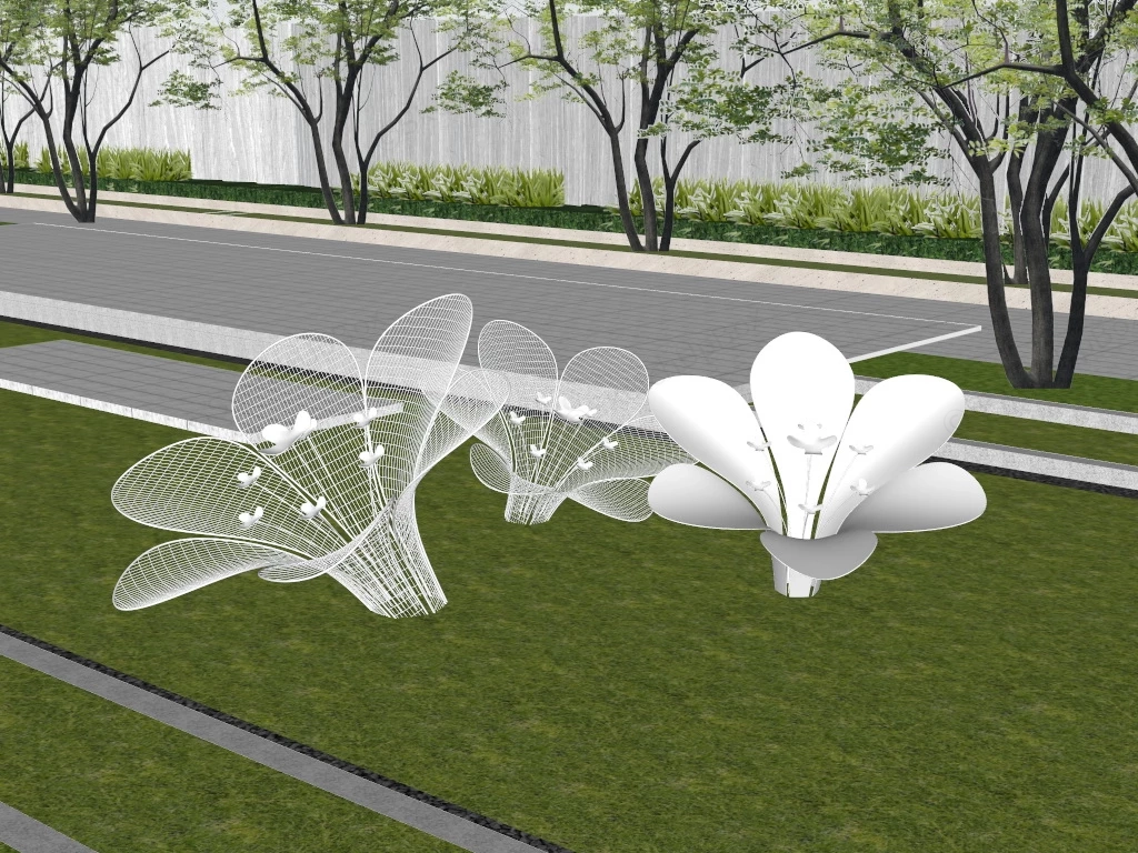 Flower Landscape Sculpture sketchup model preview - SketchupBox