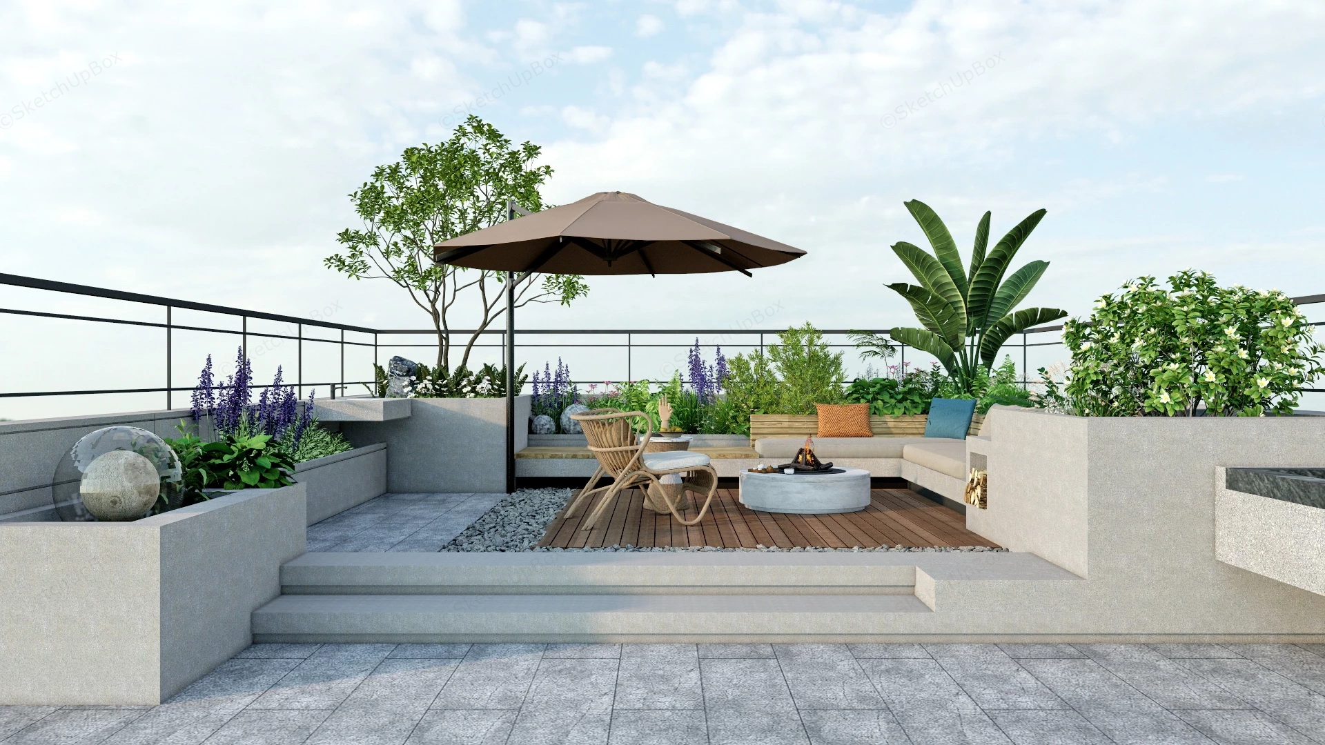 Rooftop Patio Idea sketchup model preview - SketchupBox