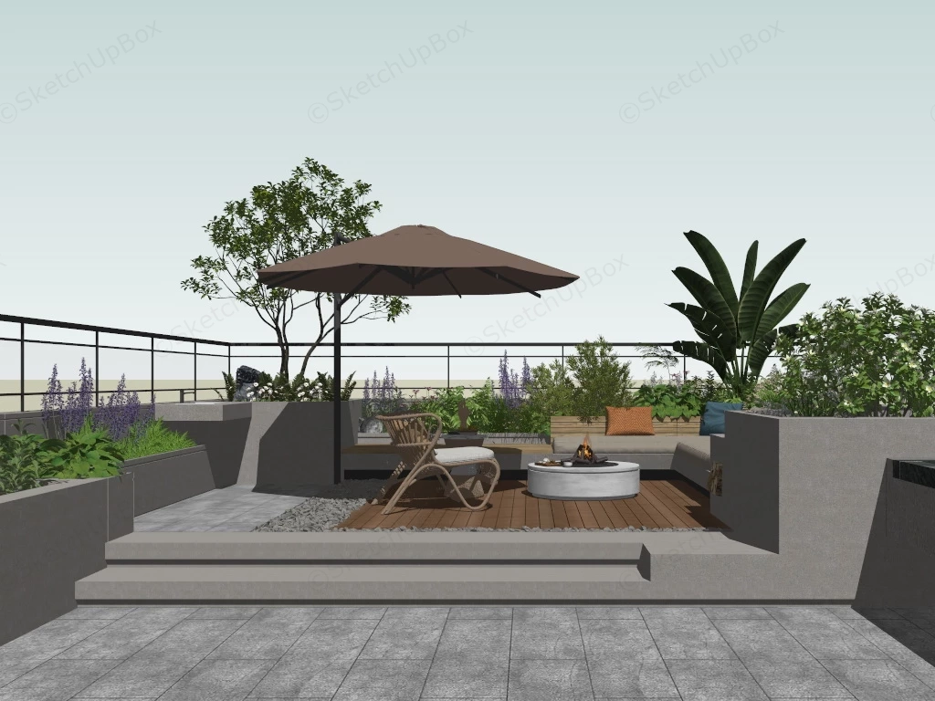 Rooftop Patio Idea sketchup model preview - SketchupBox