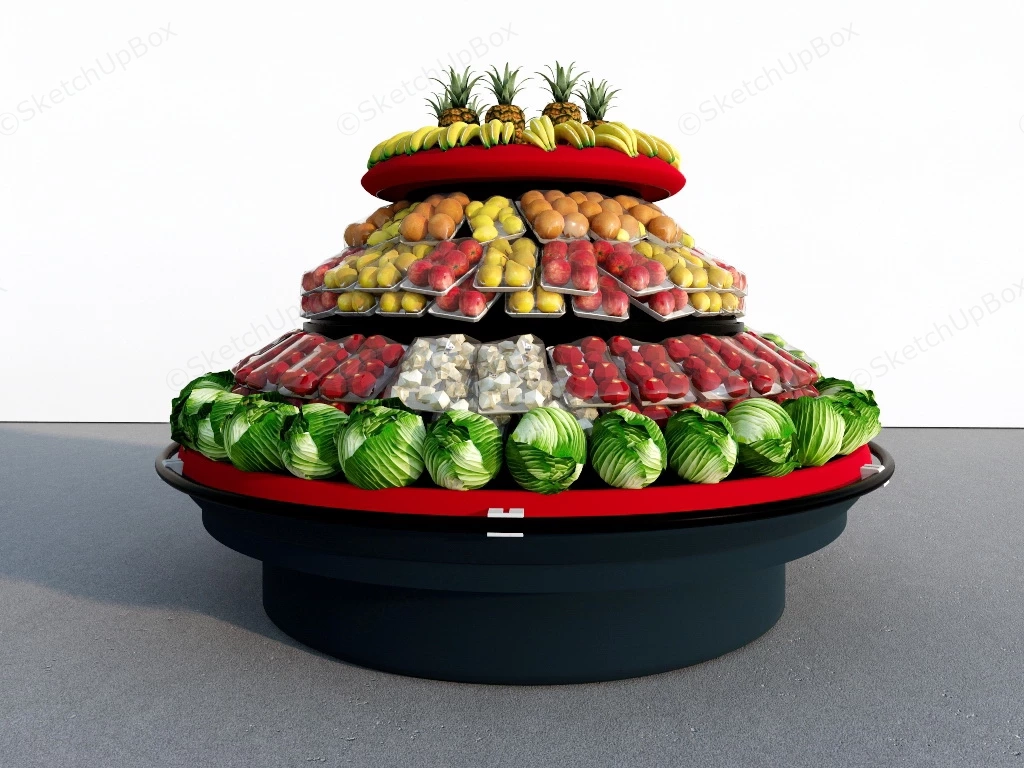 Vegetable And Fruit Display Shelves sketchup model preview - SketchupBox