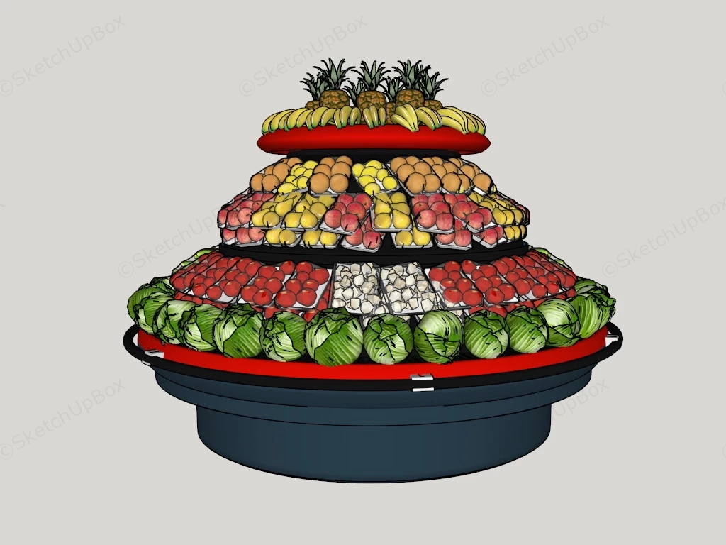 Vegetable And Fruit Display Shelves sketchup model preview - SketchupBox