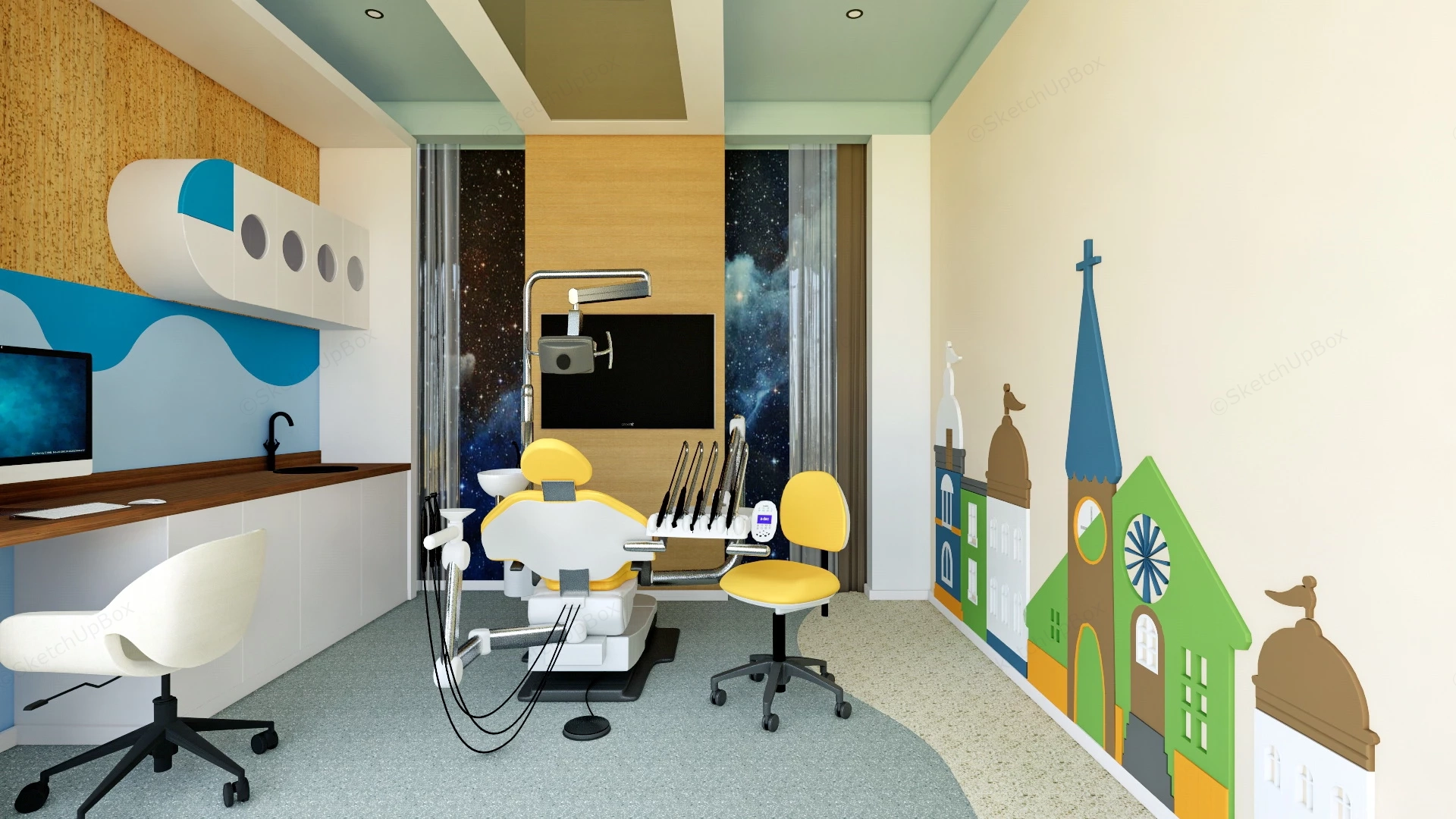 Pediatric Dental Clinic Design sketchup model preview - SketchupBox