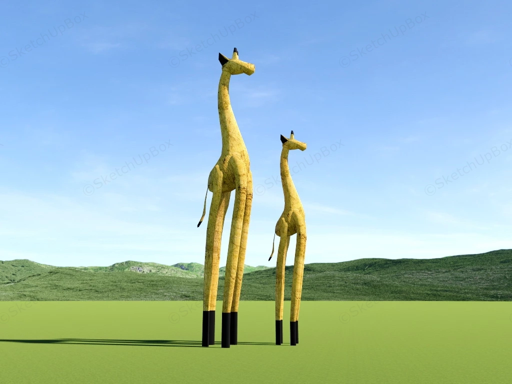 Giraffe Sculptures sketchup model preview - SketchupBox