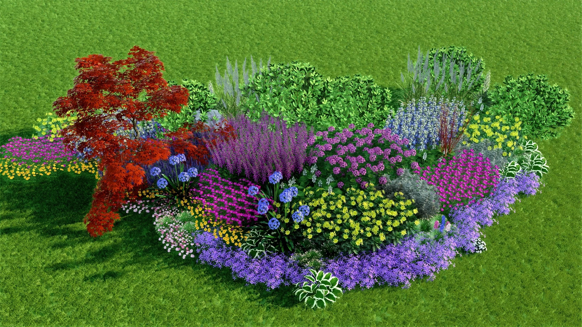 Landscape Border Plant Ideas sketchup model preview - SketchupBox