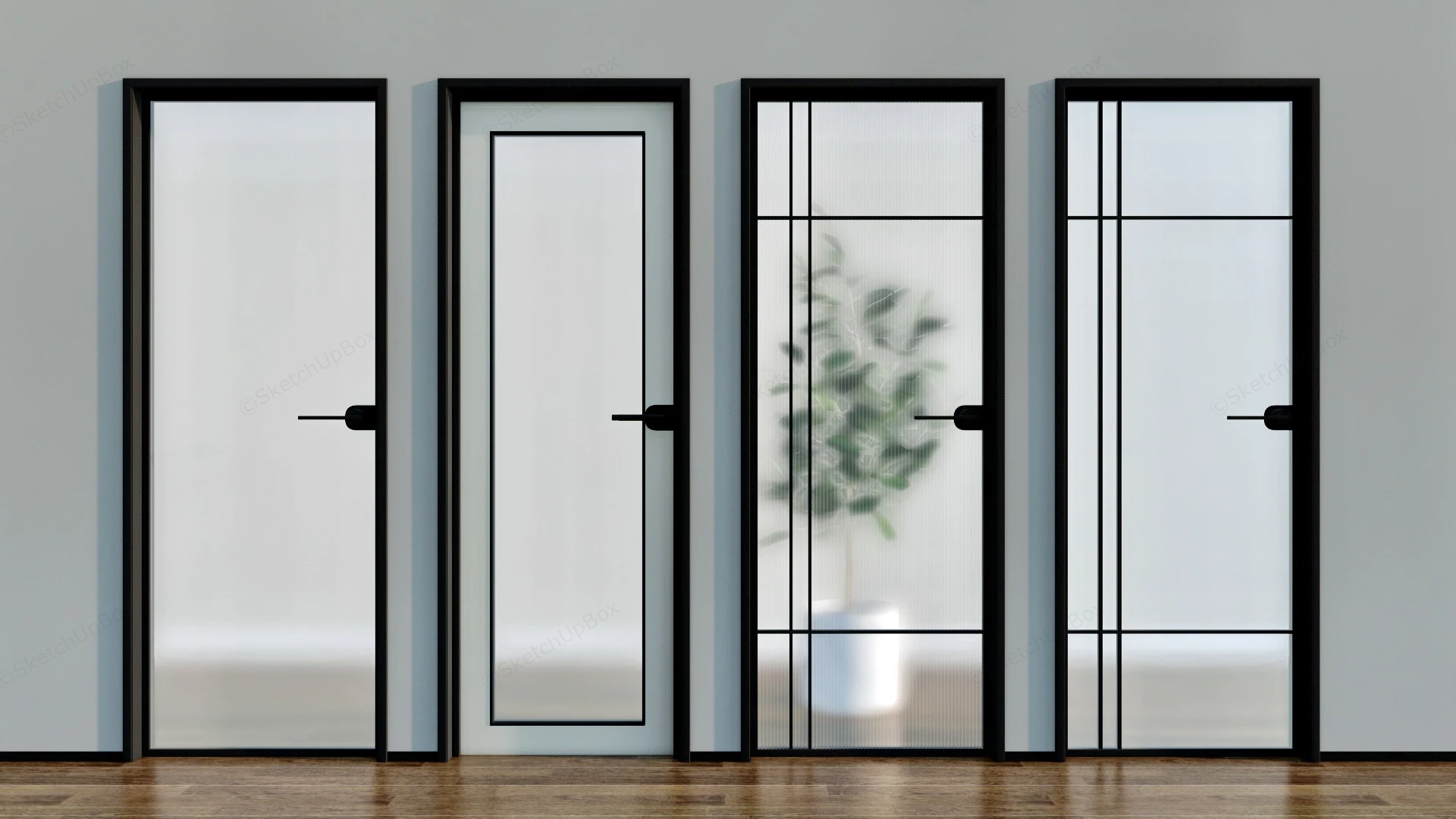 Glass Interior Doors sketchup model preview - SketchupBox