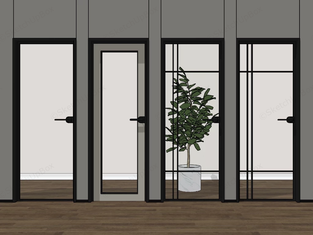Glass Interior Doors sketchup model preview - SketchupBox