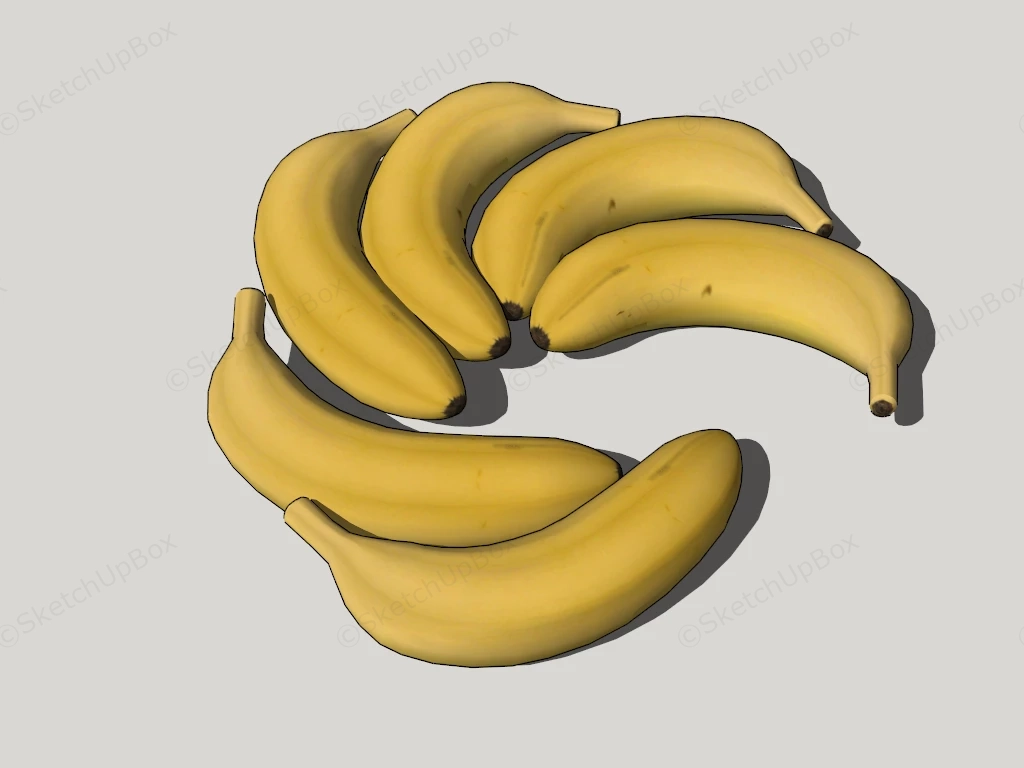Yellow Banana Fruit sketchup model preview - SketchupBox
