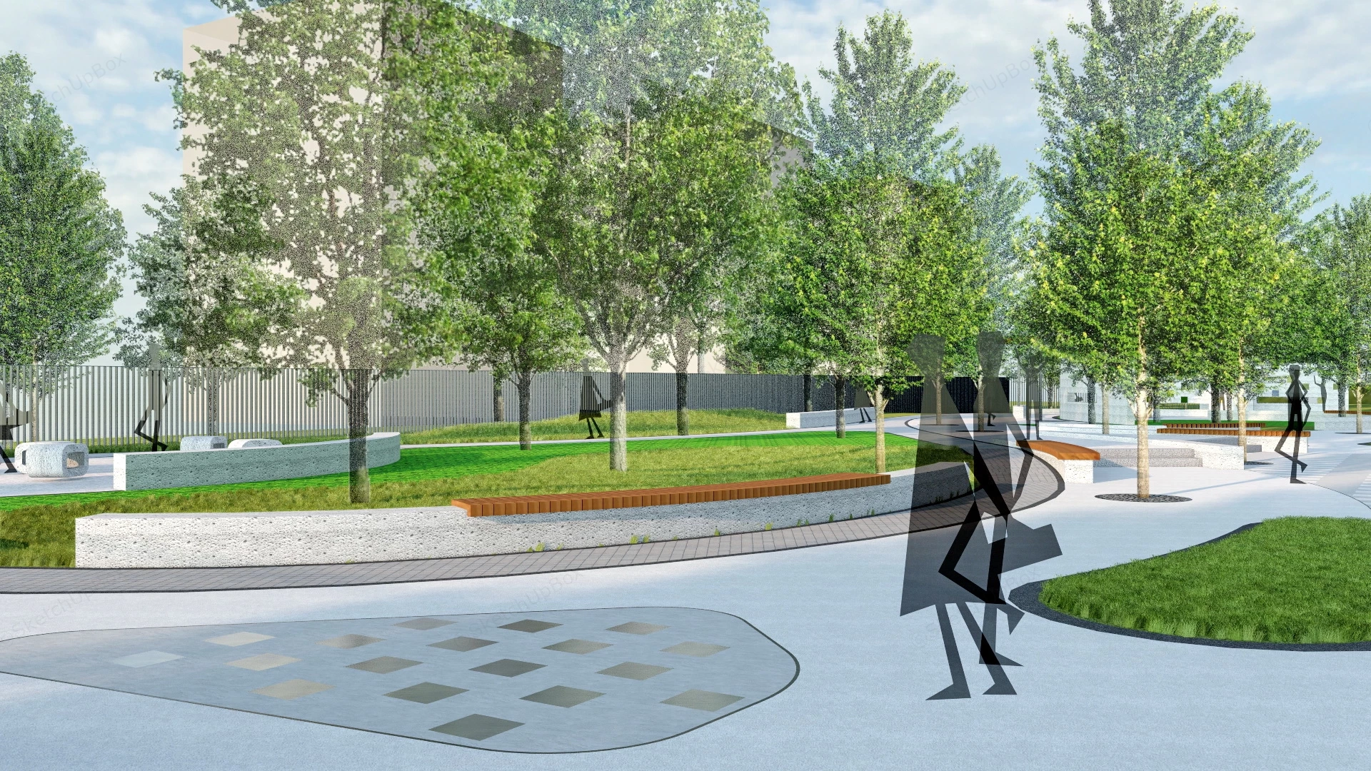 Vest Pocket Park sketchup model preview - SketchupBox