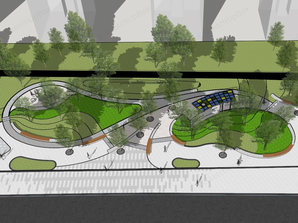 Vest Pocket Park sketchup model preview - SketchupBox