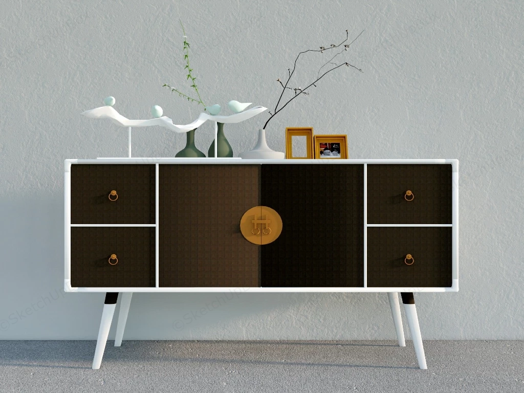 Modern Chinese Accent Cabinet sketchup model preview - SketchupBox