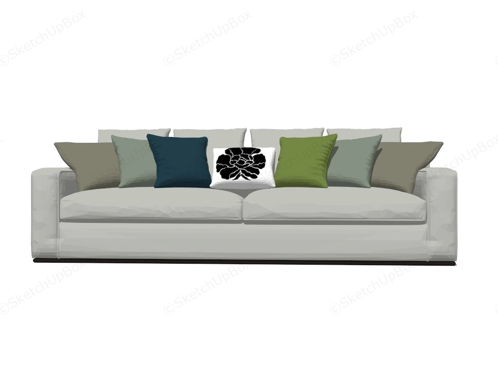 Modern Cream Sofa sketchup model preview - SketchupBox