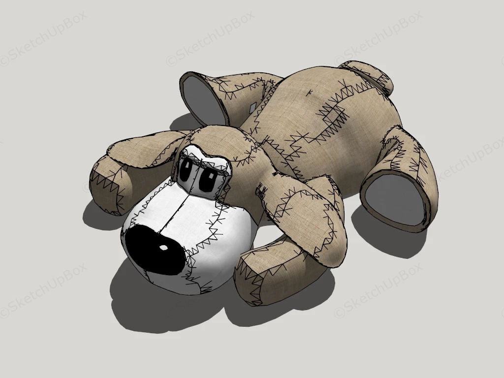 Stuffed Toy Puppy sketchup model preview - SketchupBox