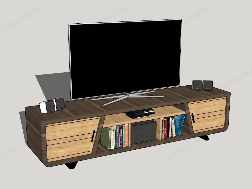 Bookcase TV Stand Combo sketchup model preview - SketchupBox