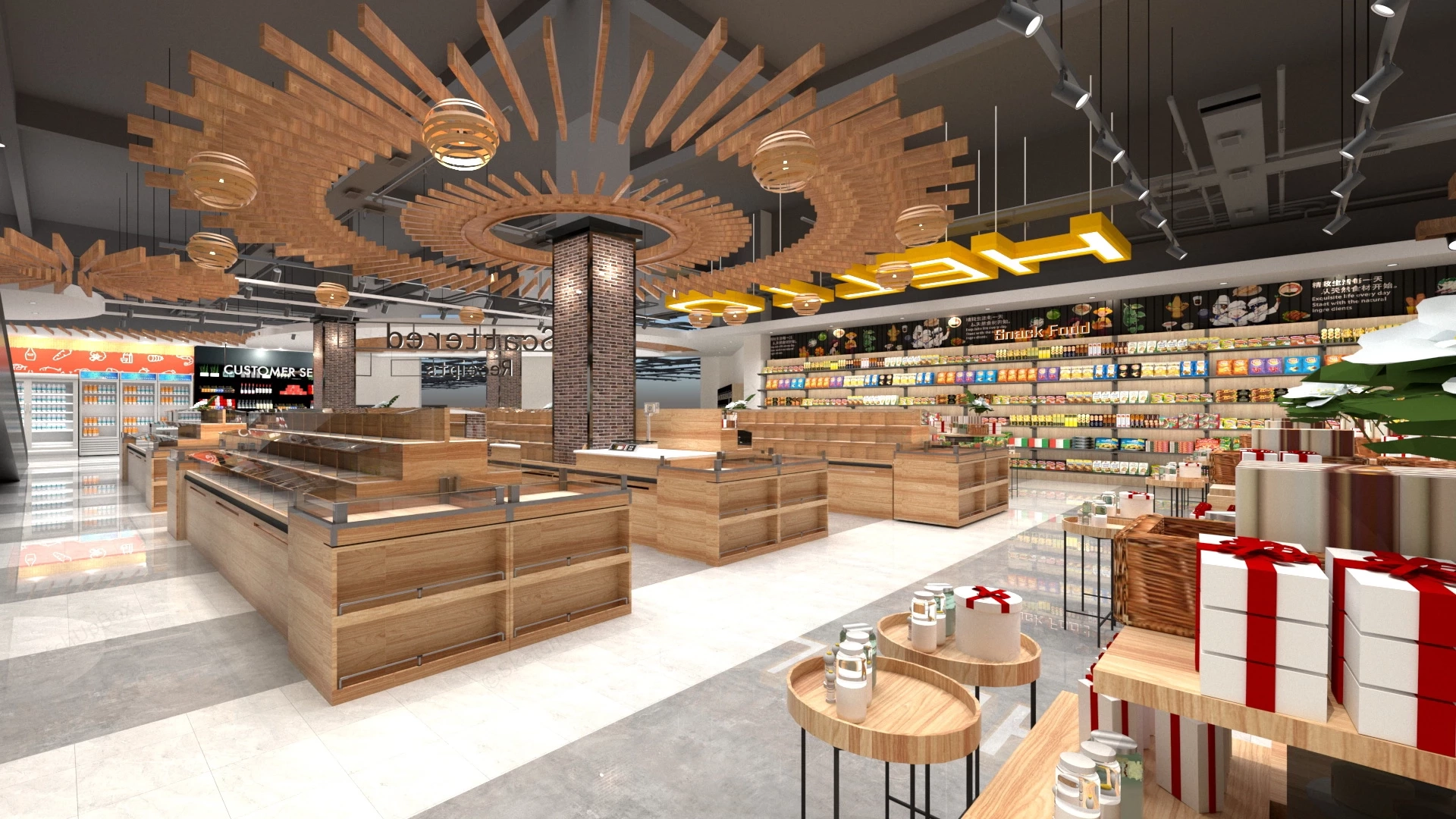 Supermarket Interior Design sketchup model preview - SketchupBox