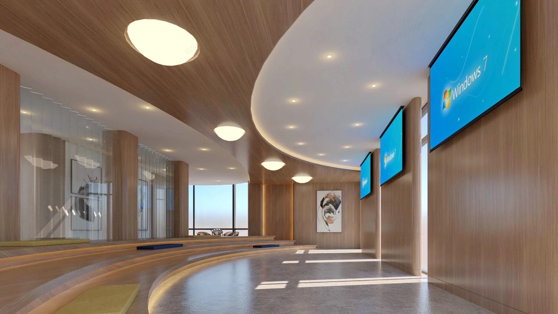 Simple Function Hall sketchup model preview - SketchupBox