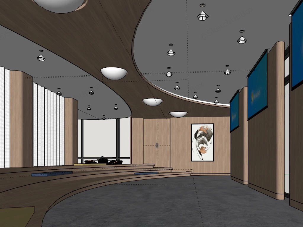 Simple Function Hall sketchup model preview - SketchupBox