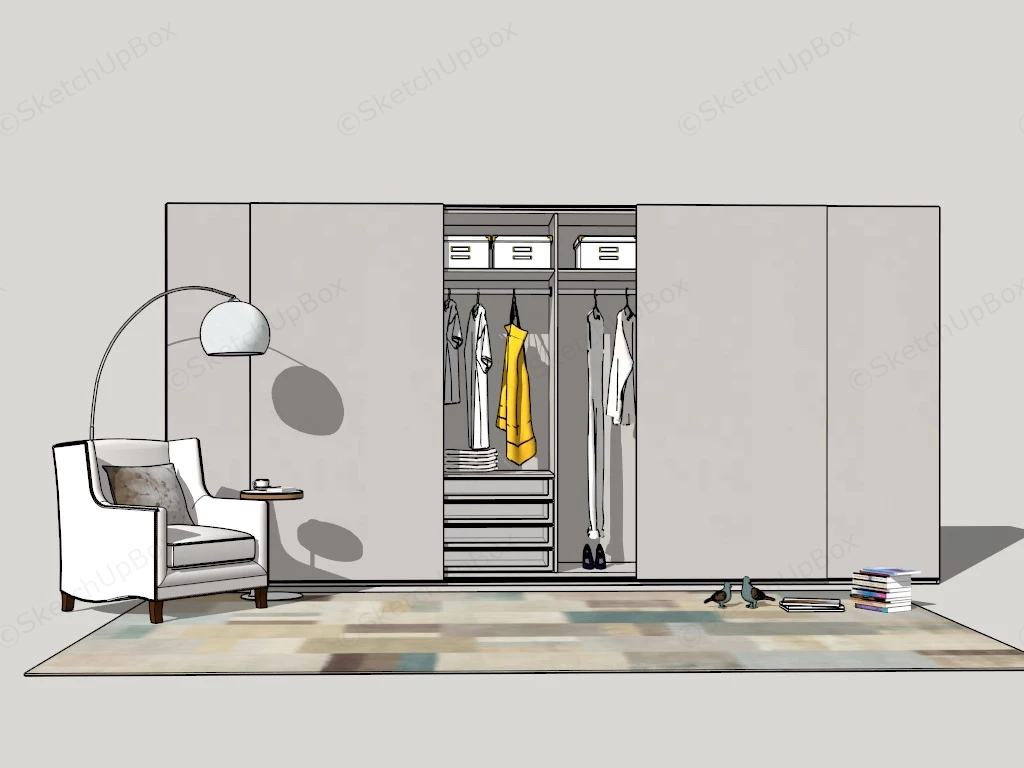 Closet Cabinet sketchup model preview - SketchupBox