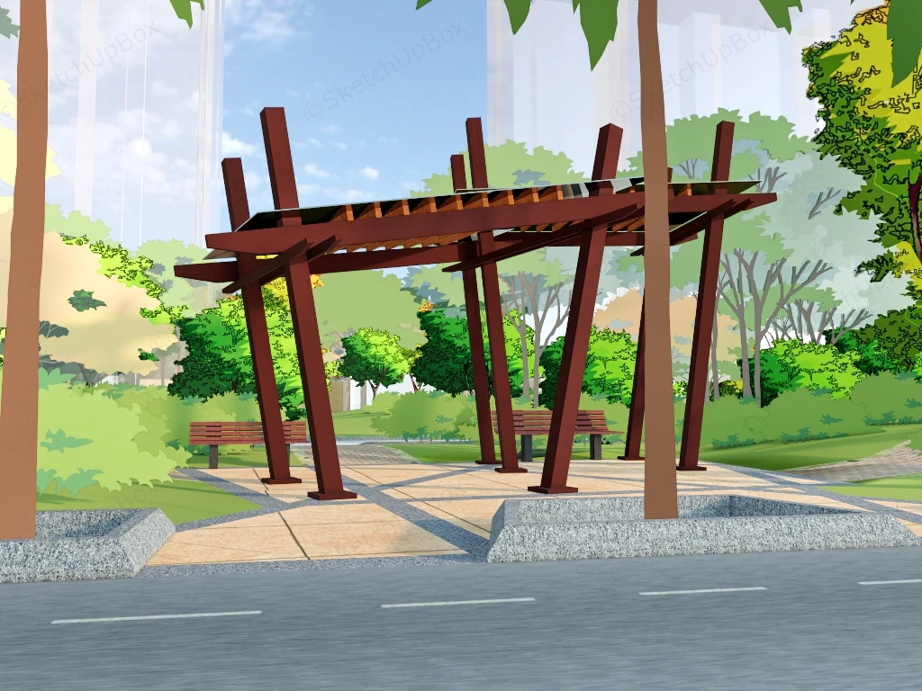 Small Pavilion sketchup model preview - SketchupBox