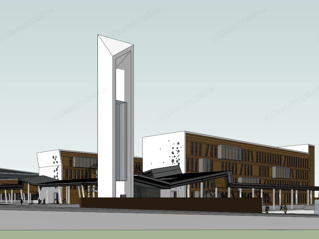University Buildings Architecture sketchup model preview - SketchupBox
