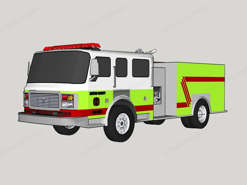 Firefighter Truck sketchup model preview - SketchupBox
