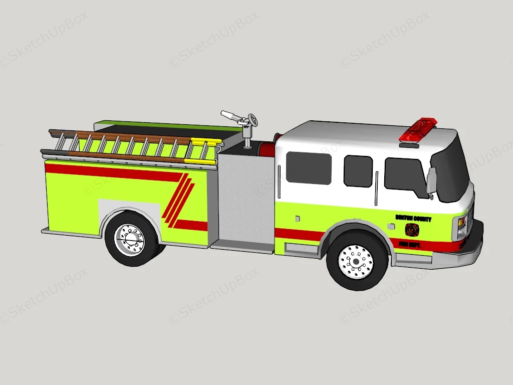 Firefighter Truck sketchup model preview - SketchupBox