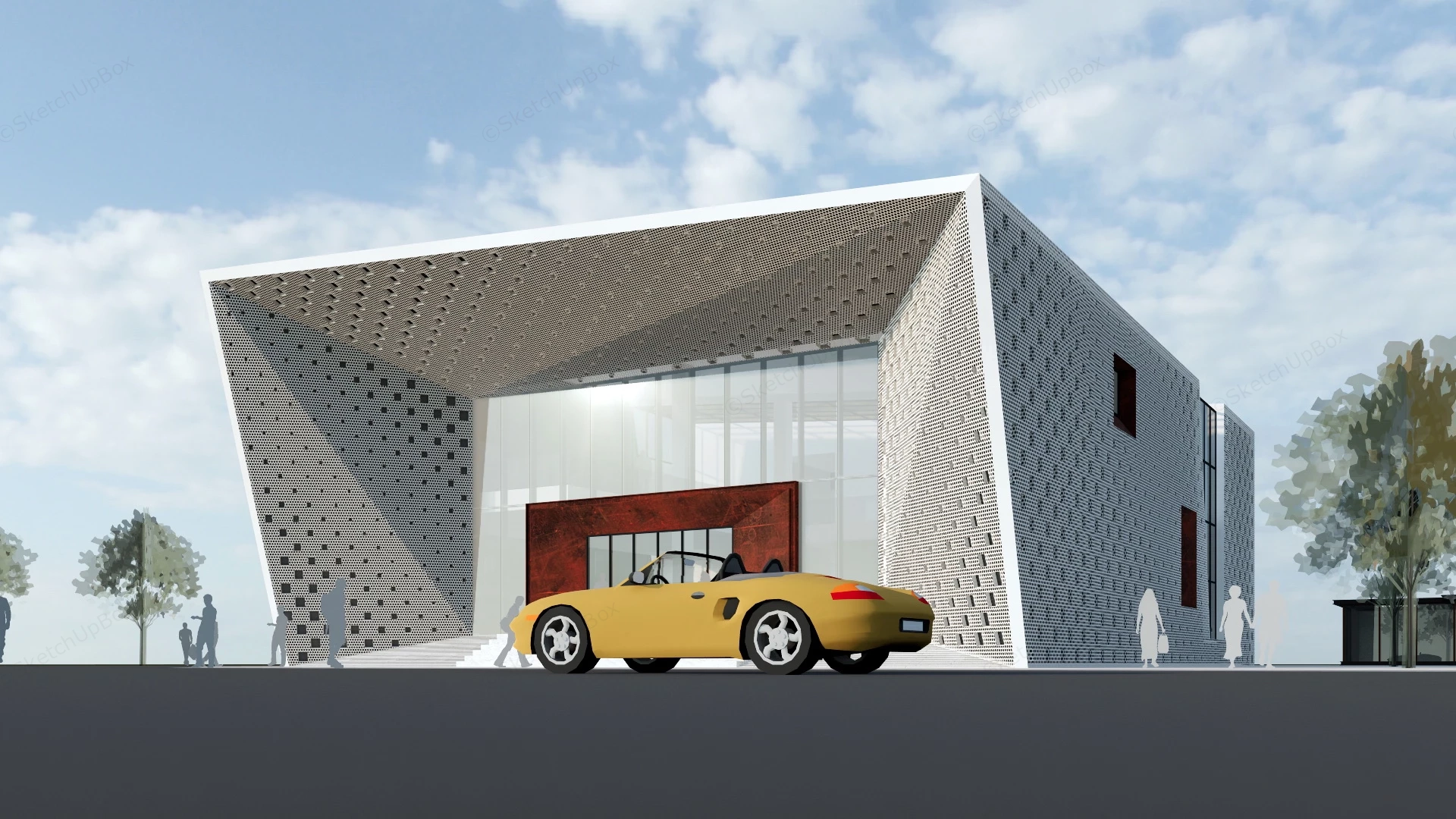 Modern Art Museum Exterior sketchup model preview - SketchupBox