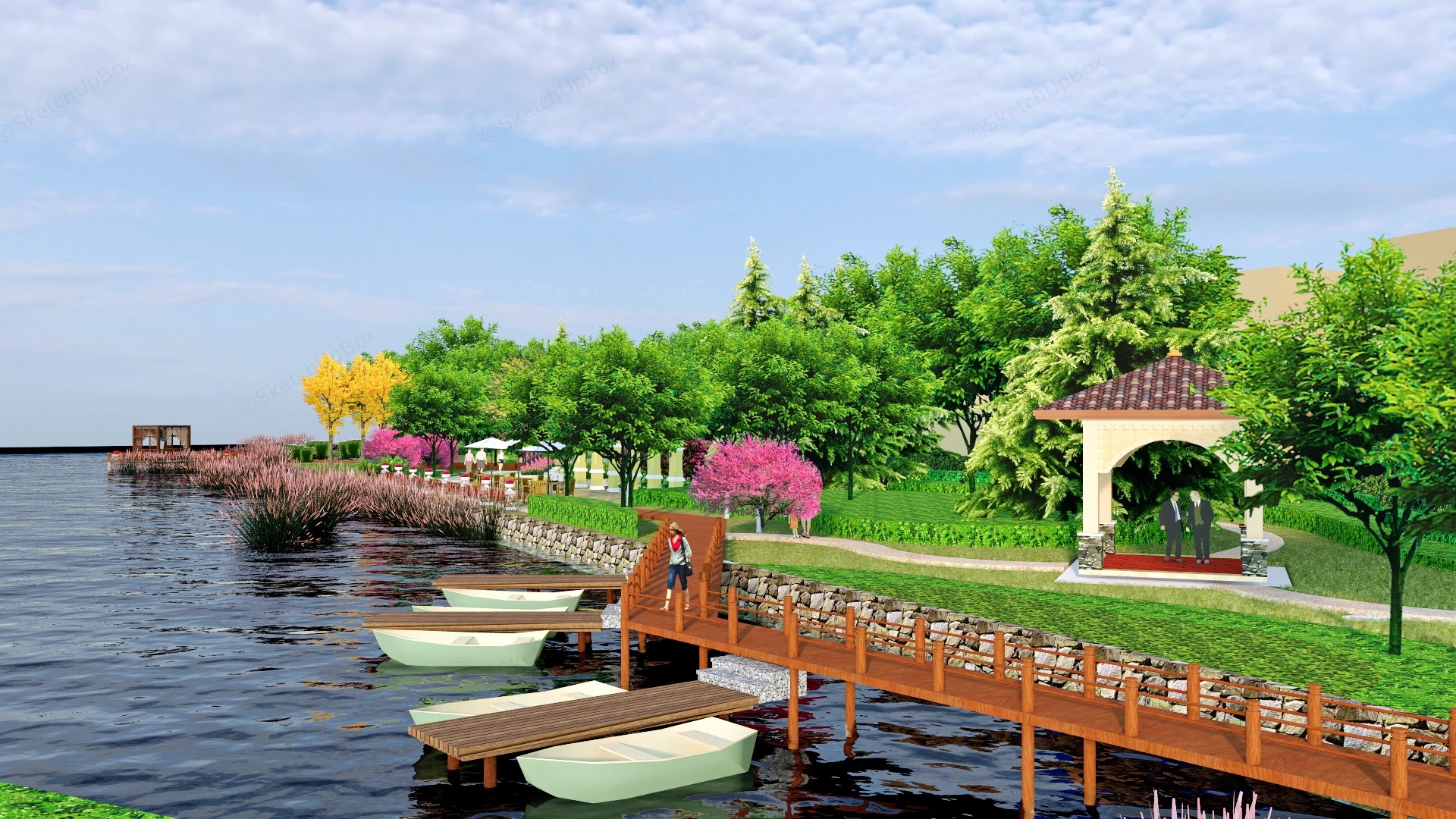 Riverfront Park sketchup model preview - SketchupBox