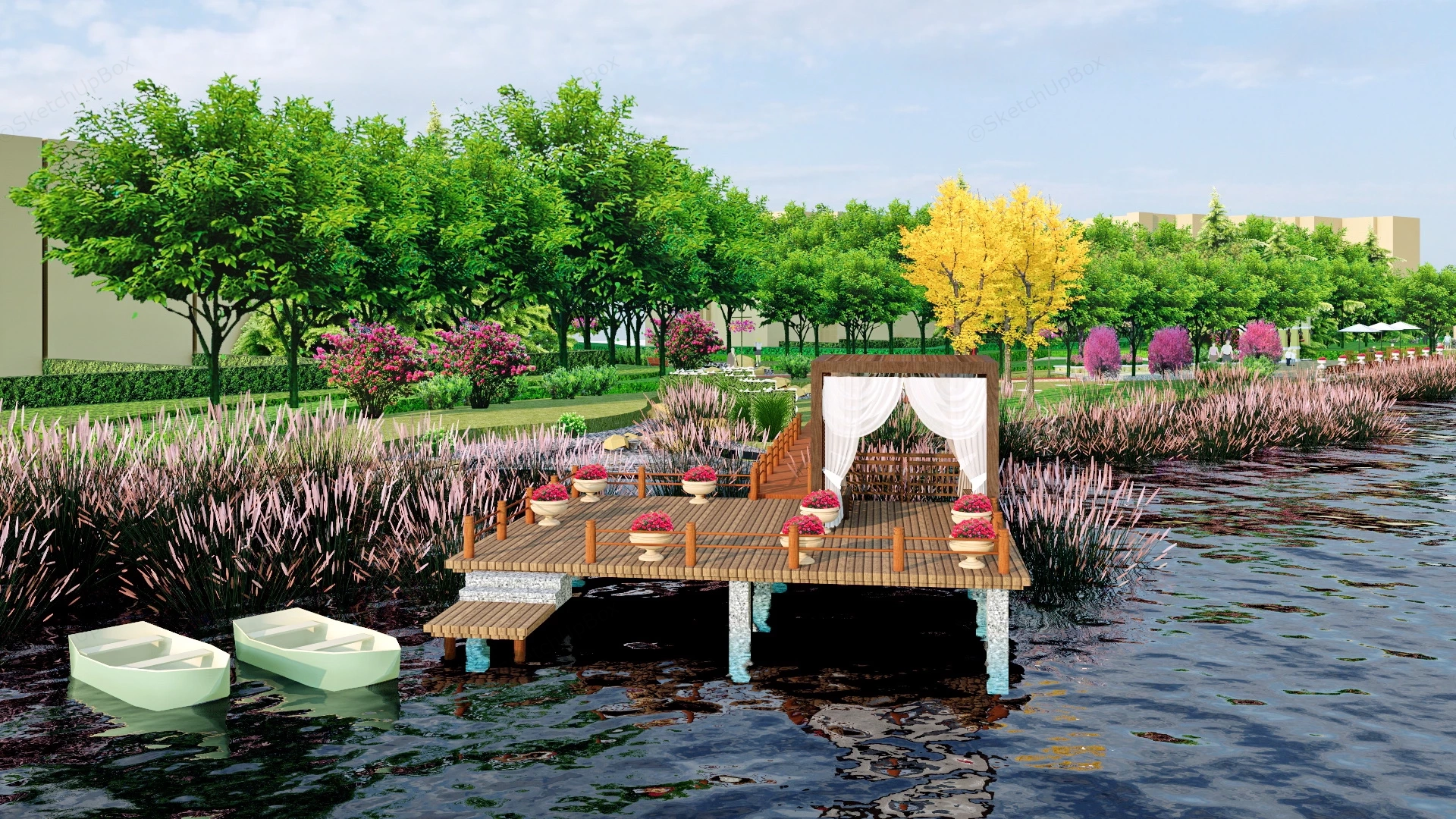 Riverfront Park sketchup model preview - SketchupBox