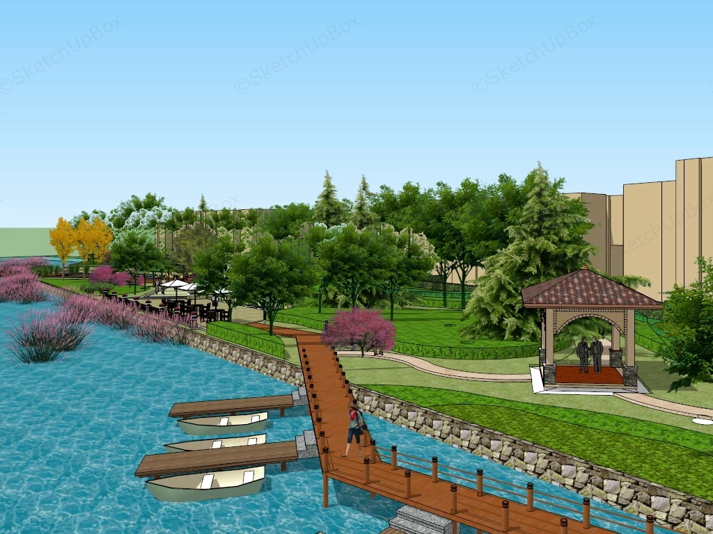 Riverfront Park sketchup model preview - SketchupBox