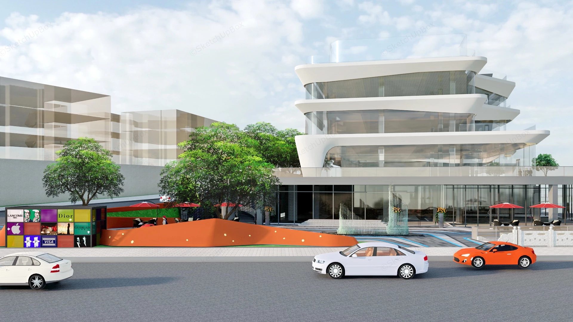 Urban Commercial Complex sketchup model preview - SketchupBox