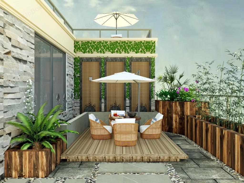 Small Terrace Garden sketchup model preview - SketchupBox
