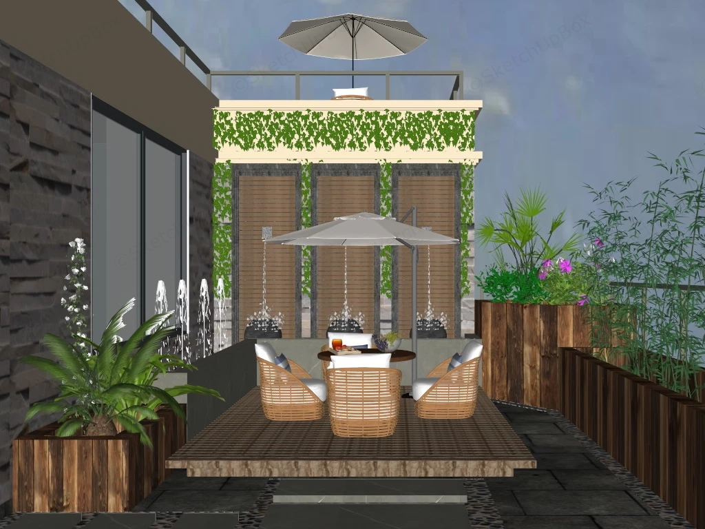 Small Terrace Garden sketchup model preview - SketchupBox