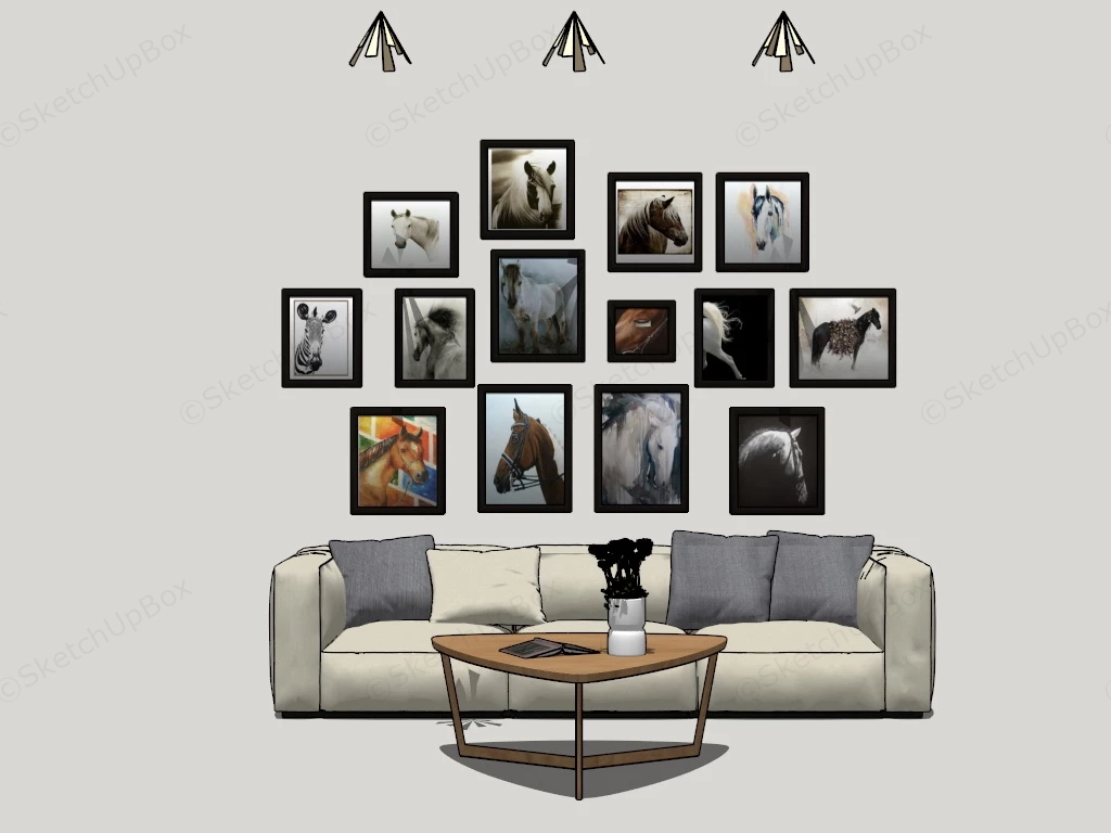 Simple Sofa And Table Set sketchup model preview - SketchupBox
