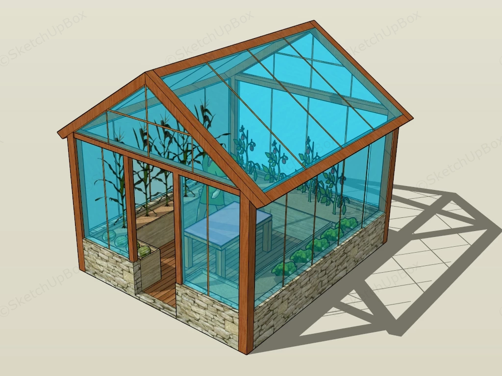 Small Greenhouse sketchup model preview - SketchupBox