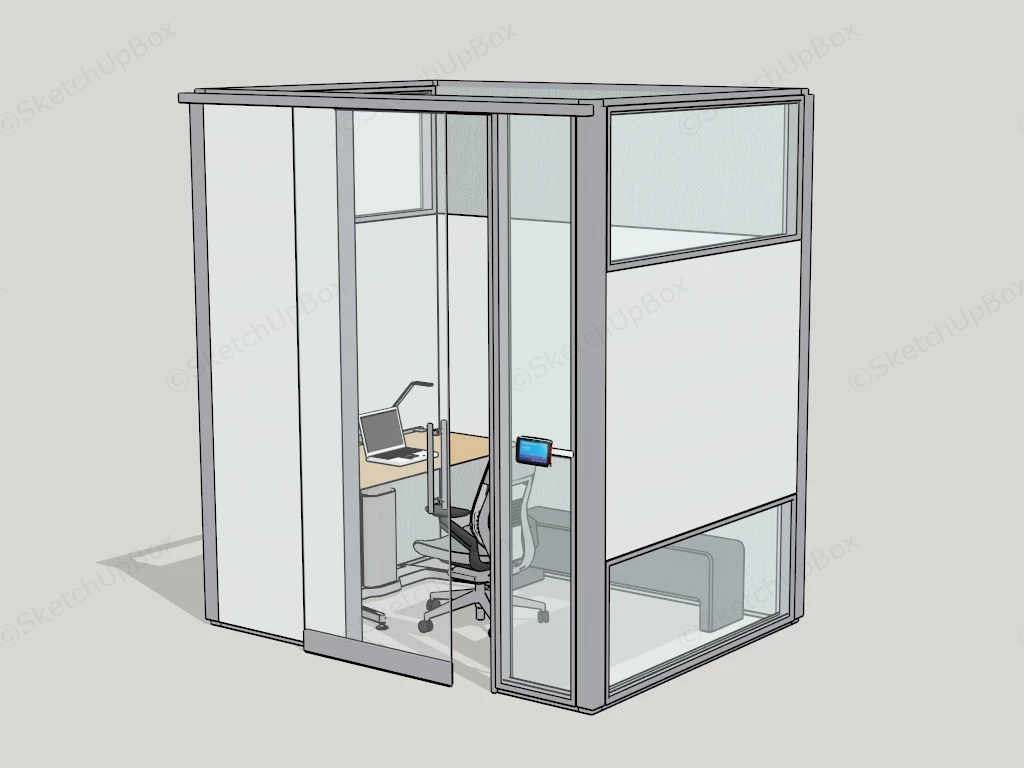 Small Enclosed Cubicles sketchup model preview - SketchupBox