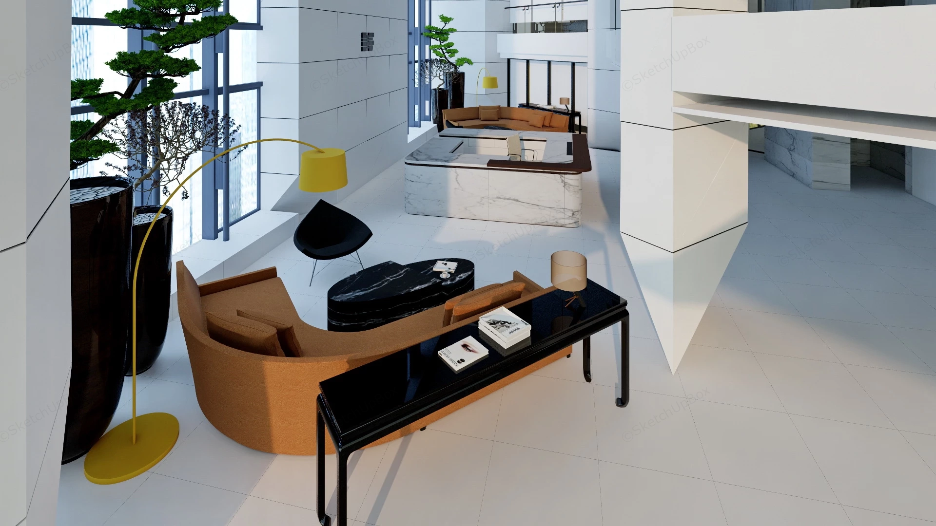Office Reception Area Design sketchup model preview - SketchupBox