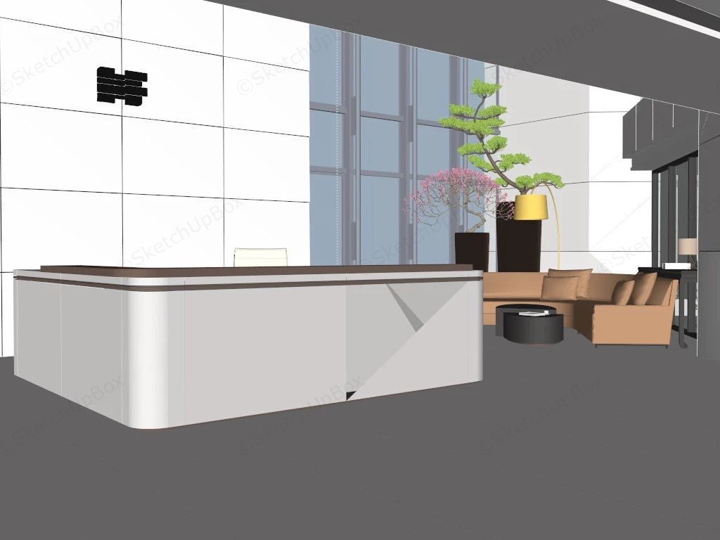 Office Reception Area Design sketchup model preview - SketchupBox