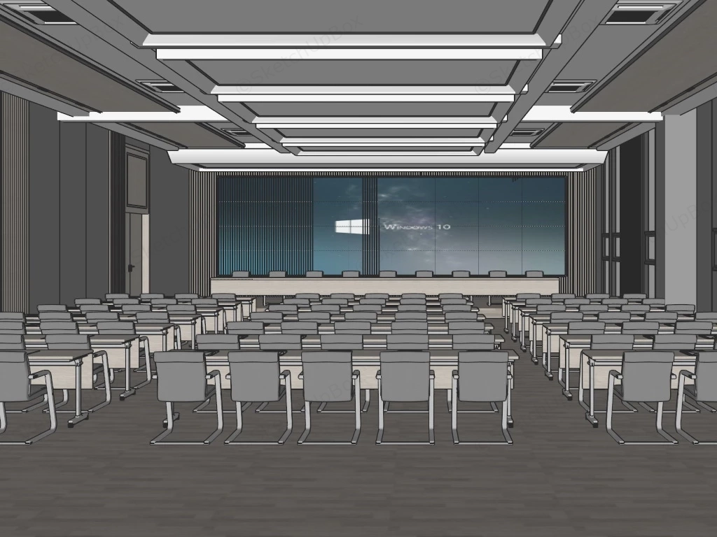 Conference Hall Design sketchup model preview - SketchupBox