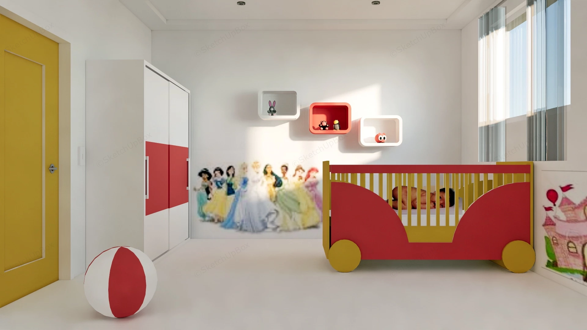 Nursery Decor Idea sketchup model preview - SketchupBox