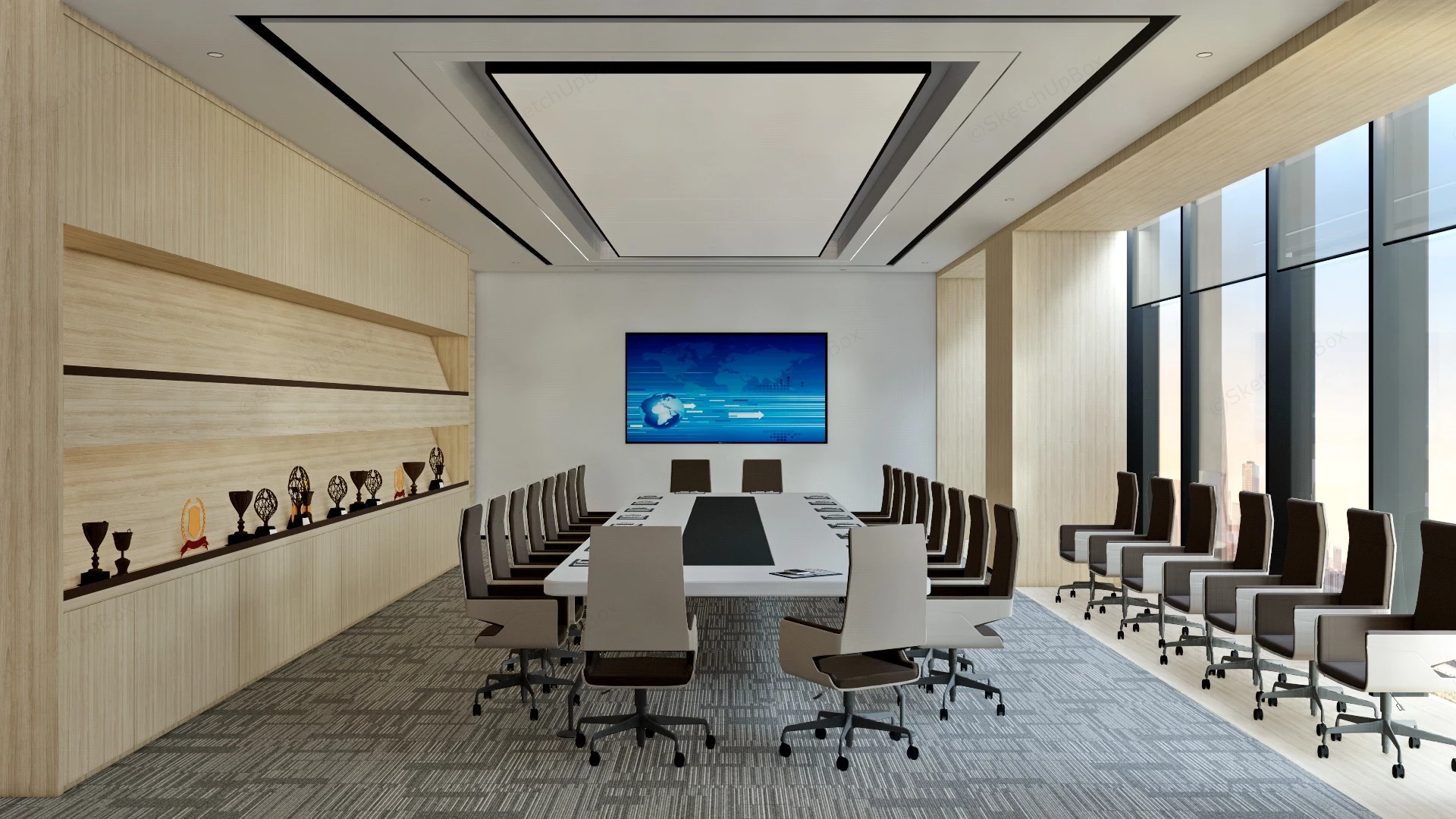 Corporate Board Room sketchup model preview - SketchupBox