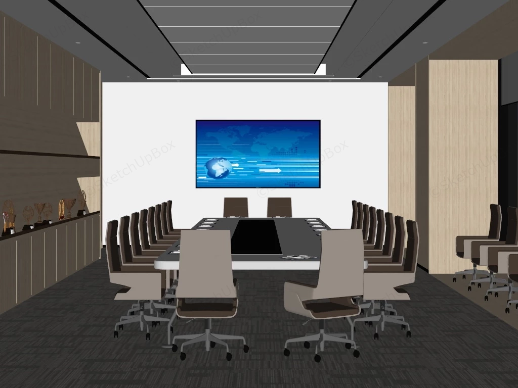 Corporate Board Room sketchup model preview - SketchupBox