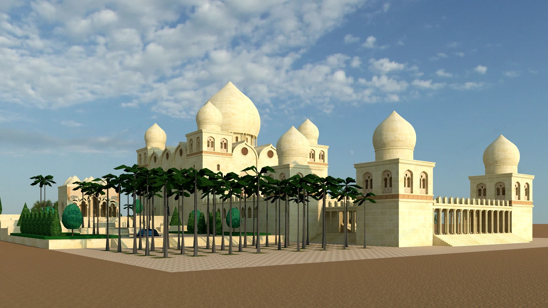 Desert Palace sketchup model preview - SketchupBox