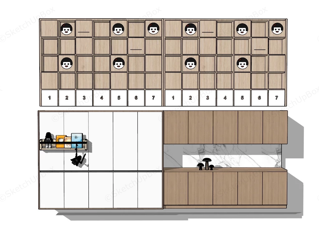Playroom Storage Cabinet sketchup model preview - SketchupBox
