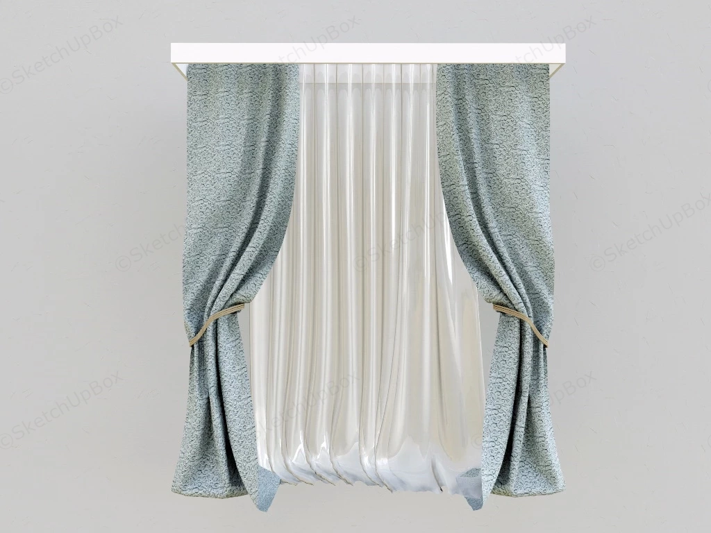 Bedroom Curtains sketchup model preview - SketchupBox