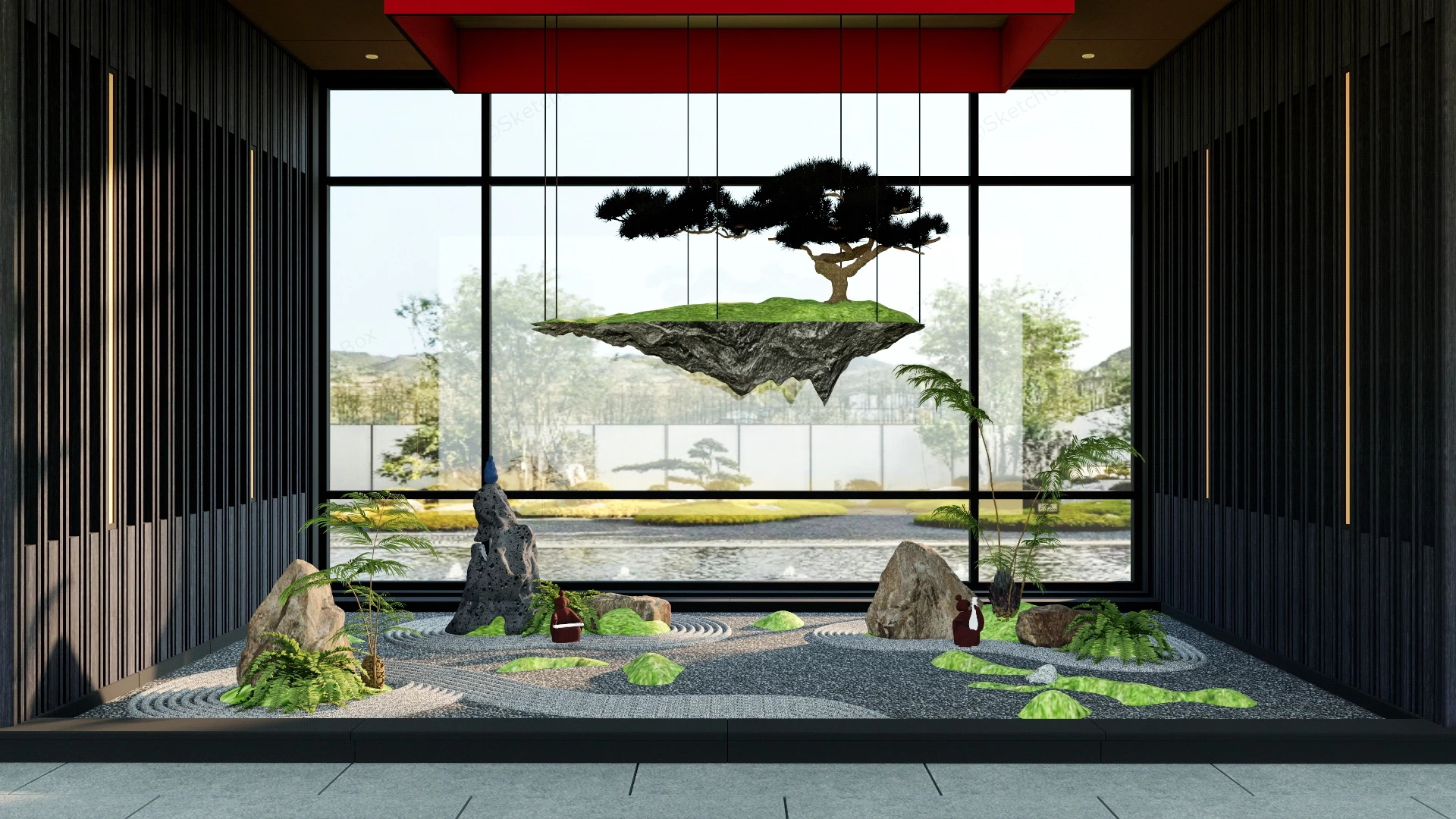 Amazing Indoor Zen Garden sketchup model preview - SketchupBox