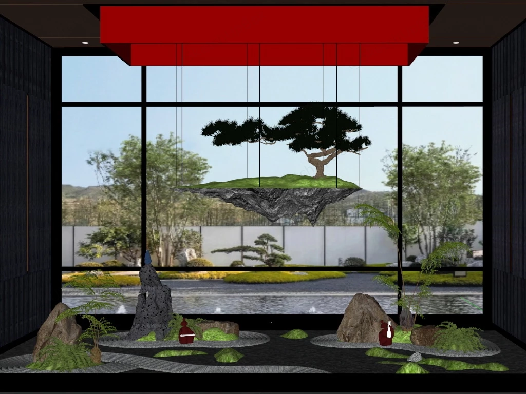 Amazing Indoor Zen Garden sketchup model preview - SketchupBox
