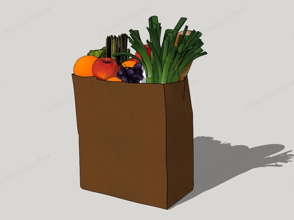 Vegetables And Fruits In Bag sketchup model preview - SketchupBox