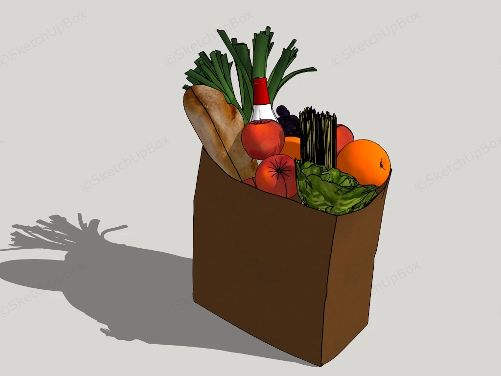Vegetables And Fruits In Bag sketchup model preview - SketchupBox