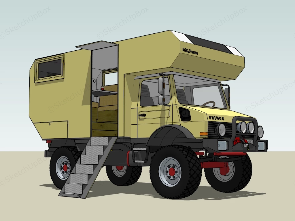 Mercedes Benz Unimog Expedition Camper sketchup model preview - SketchupBox