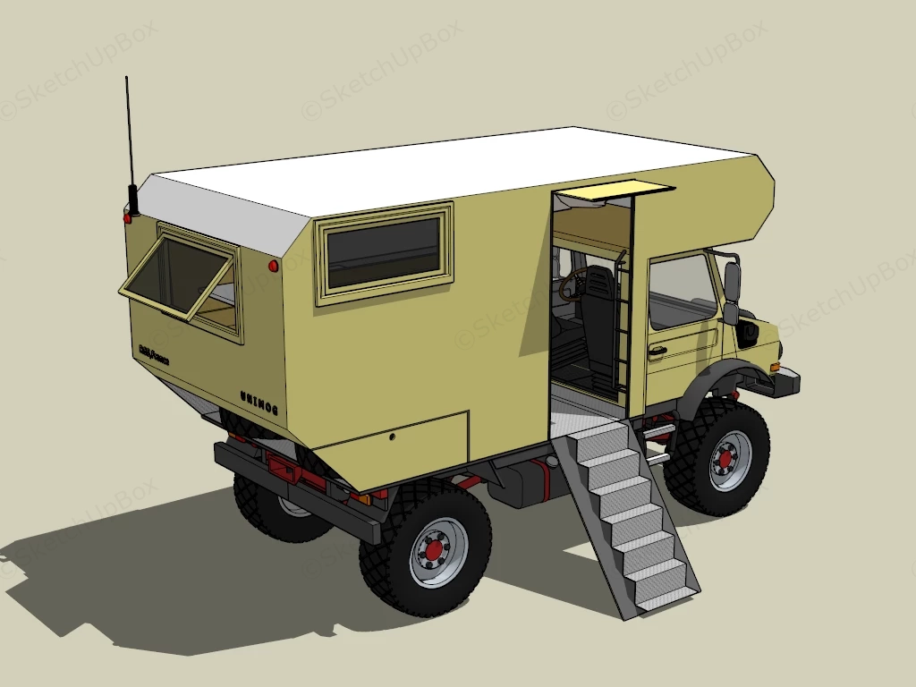 Mercedes Benz Unimog Expedition Camper sketchup model preview - SketchupBox